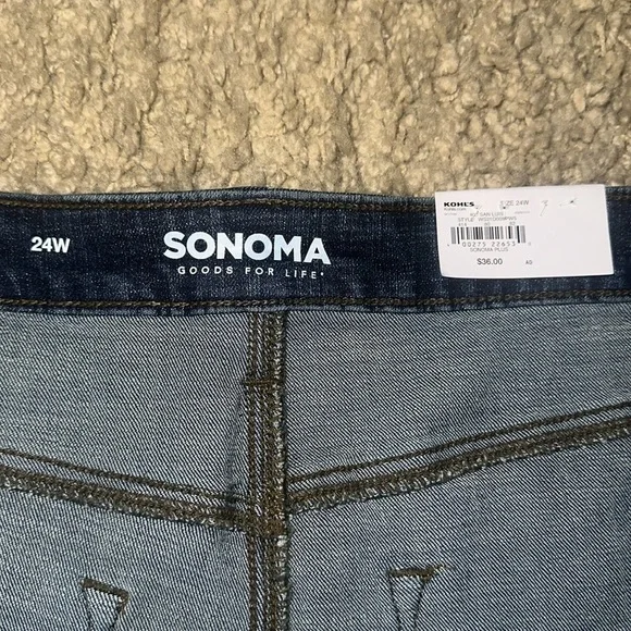 NWT Plus Size Sonoma Goods for Life Premium High-Waist Denim Shorts (24W) - Picture 5 of 5